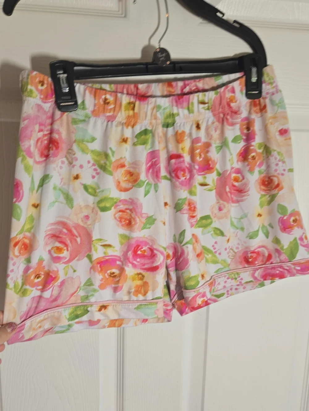 Tahari Pink Green Peach Floral Short-Sleeve Pajama Set Size Medium